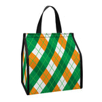 Irish Argyle Pattern Print Insulated Lunch Tote
