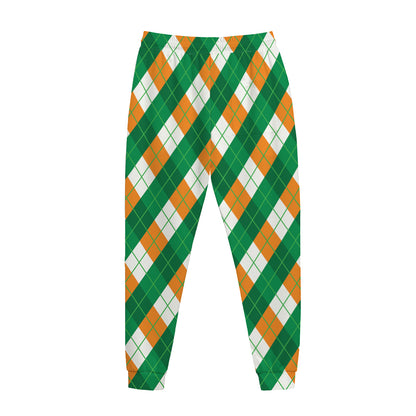 Irish Argyle Pattern Print Jogger Pants