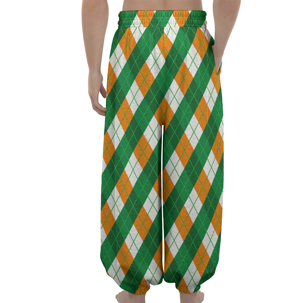 Irish Argyle Pattern Print Lantern Pants
