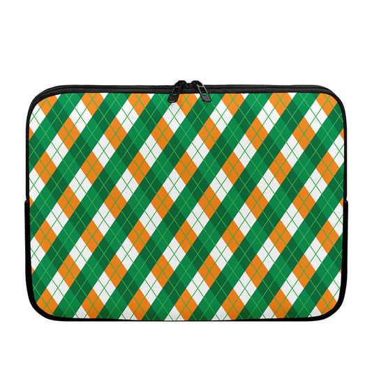 Irish Argyle Pattern Print Laptop Sleeve