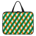 Irish Argyle Pattern Print Laptop Sleeve With Handle