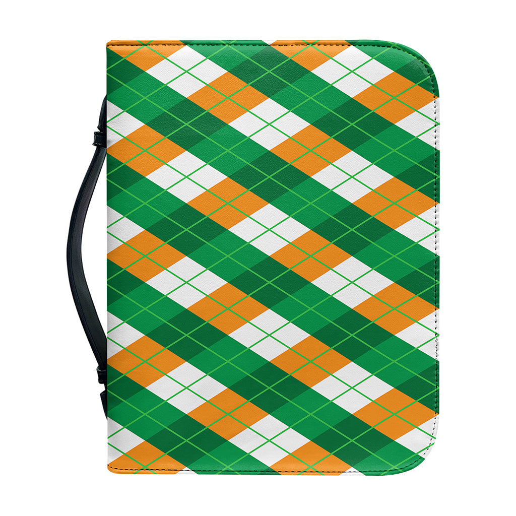 Irish Argyle Pattern Print Leather Bible Cover