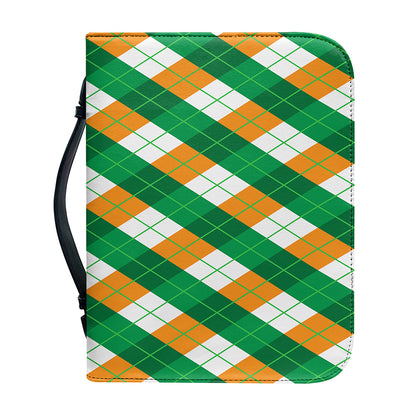 Irish Argyle Pattern Print Leather Bible Cover