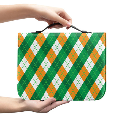 Irish Argyle Pattern Print Leather Bible Cover