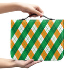 Irish Argyle Pattern Print Leather Bible Cover