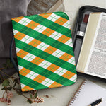 Irish Argyle Pattern Print Leather Bible Cover