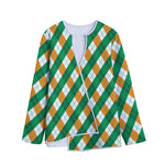 Irish Argyle Pattern Print Long Sleeve Short Coat