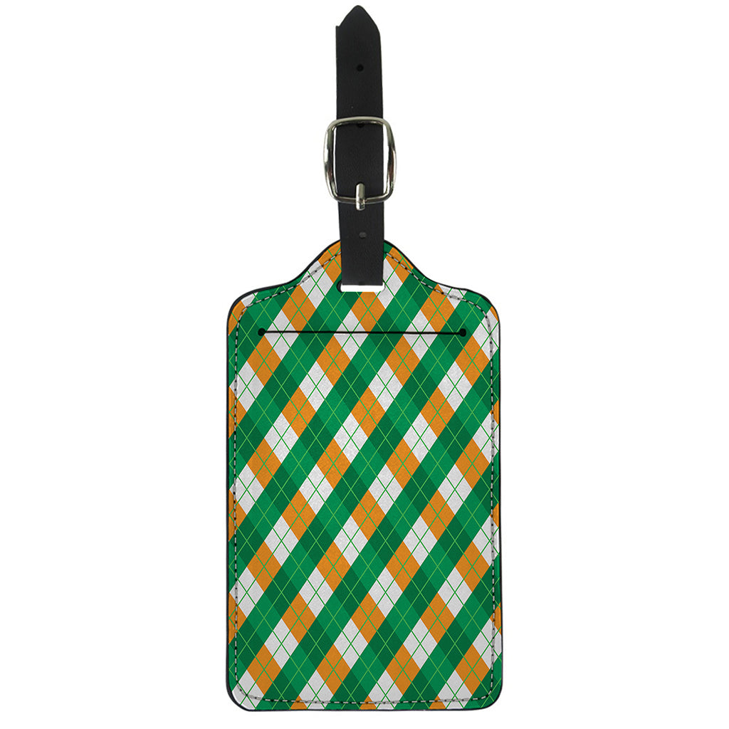 Irish Argyle Pattern Print Luggage Tag