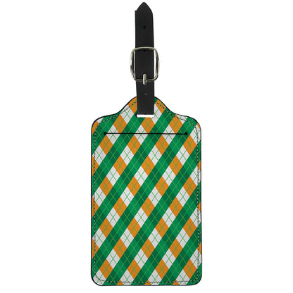 Irish Argyle Pattern Print Luggage Tag