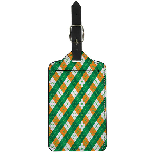 Irish Argyle Pattern Print Luggage Tag