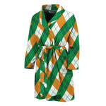 Irish Argyle Pattern Print Men's Bathrobe