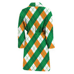 Irish Argyle Pattern Print Men's Bathrobe