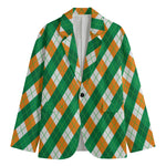 Irish Argyle Pattern Print Men's Blazer