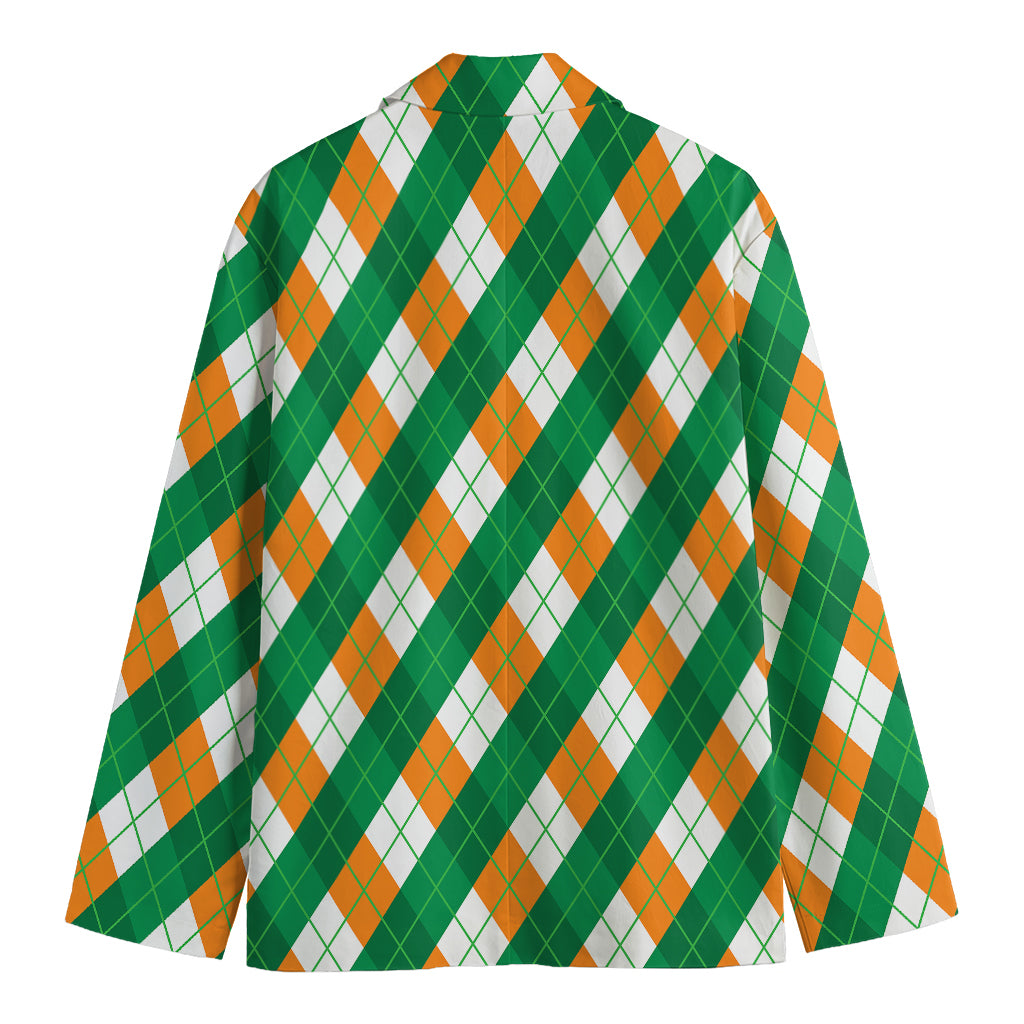 Irish Argyle Pattern Print Men's Blazer