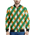 Irish Argyle Pattern Print Men's Bomber Jacket