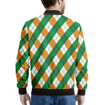 Irish Argyle Pattern Print Men's Bomber Jacket