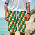 Irish Argyle Pattern Print Men's Cargo Shorts