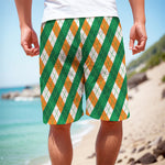 Irish Argyle Pattern Print Men's Cargo Shorts