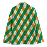 Irish Argyle Pattern Print Men's Cotton Blazer