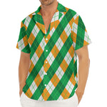 Irish Argyle Pattern Print Men's Deep V-Neck Shirt