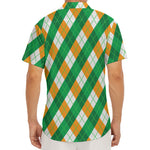 Irish Argyle Pattern Print Men's Deep V-Neck Shirt