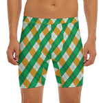Irish Argyle Pattern Print Men's Long Boxer Briefs
