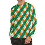 Irish Argyle Pattern Print Men's Long Sleeve Rash Guard