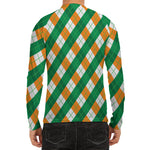 Irish Argyle Pattern Print Men's Long Sleeve Rash Guard