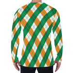 Irish Argyle Pattern Print Men's Long Sleeve T-Shirt