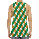 Irish Argyle Pattern Print Men's Muscle Tank Top