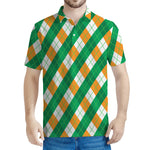 Irish Argyle Pattern Print Men's Polo Shirt