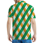 Irish Argyle Pattern Print Men's Polo Shirt