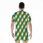Irish Argyle Pattern Print Men's Rompers