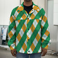 Irish Argyle Pattern Print Men's Shirt Jacket