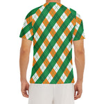 Irish Argyle Pattern Print Men's Short Sleeve Rash Guard