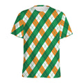 Irish Argyle Pattern Print Men's Athletic T-Shirt