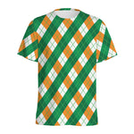 Irish Argyle Pattern Print Men's Sports T-Shirt