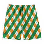 Irish Argyle Pattern Print Men's Swim Trunks