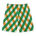 Irish Argyle Pattern Print Men's Swim Trunks