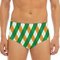 Irish Argyle Pattern Print Men's Triangle Swim Briefs