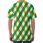 Irish Argyle Pattern Print Men's Velvet T-Shirt