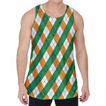 Irish Argyle Pattern Print Men's Velvet Tank Top