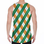 Irish Argyle Pattern Print Men's Velvet Tank Top