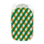 Irish Argyle Pattern Print Mesh Laundry Hamper