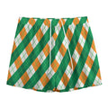 Irish Argyle Pattern Print Mesh Shorts