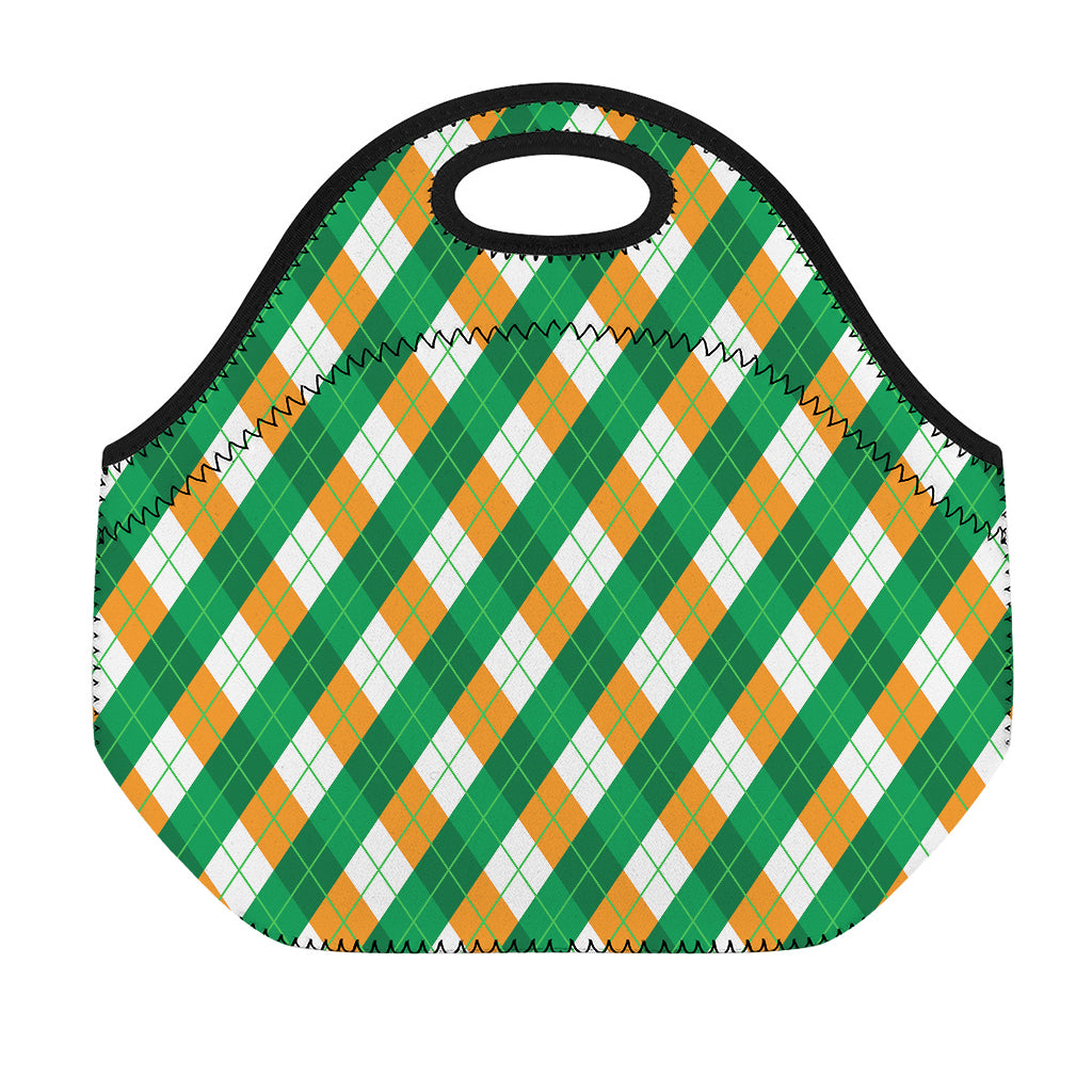 Irish Argyle Pattern Print Neoprene Lunch Bag