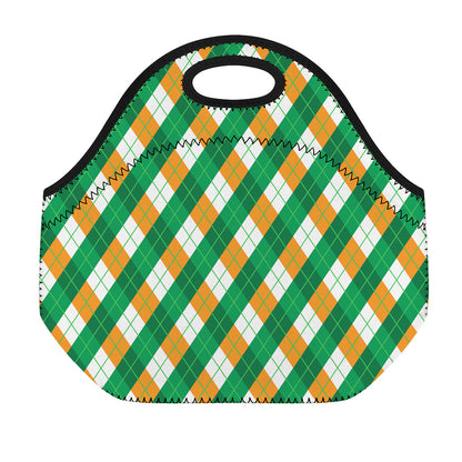 Irish Argyle Pattern Print Neoprene Lunch Bag