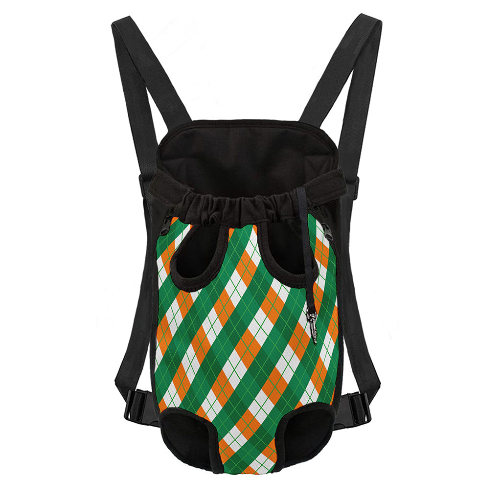 Irish Argyle Pattern Print Pet Carrier Backpack