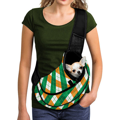 Irish Argyle Pattern Print Pet Sling Carrier
