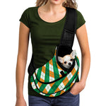Irish Argyle Pattern Print Pet Sling Carrier